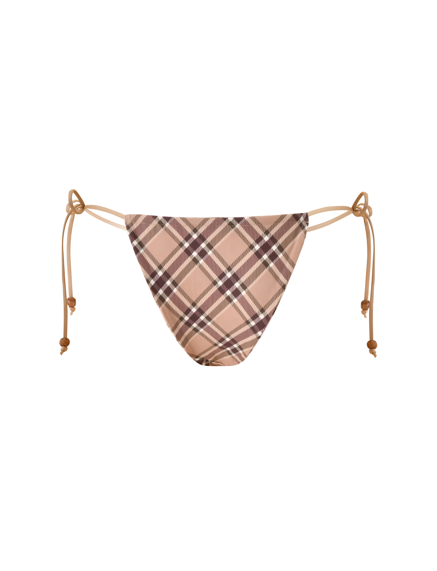 AVE REVERSIBLE BIKINI BOTTOM WITH SCARF - TAN AND PINK PLAID - Image 10