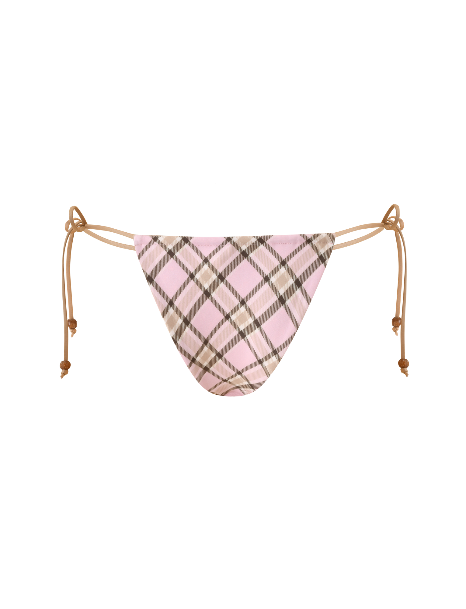 AVE REVERSIBLE BIKINI BOTTOM WITH SCARF - TAN AND PINK PLAID - Image 11