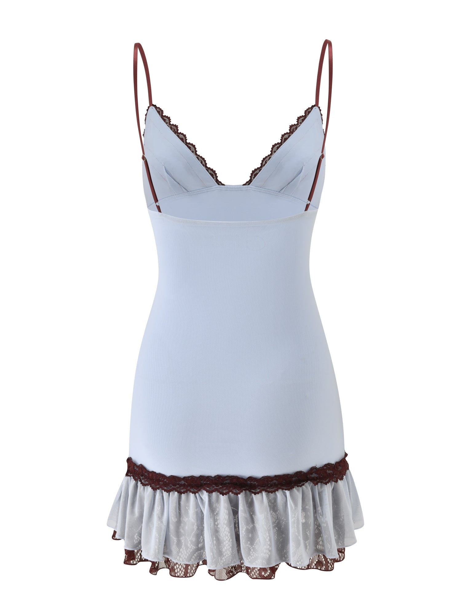 ARIES MINI DRESS - BLUE AND BROWN - Image 7