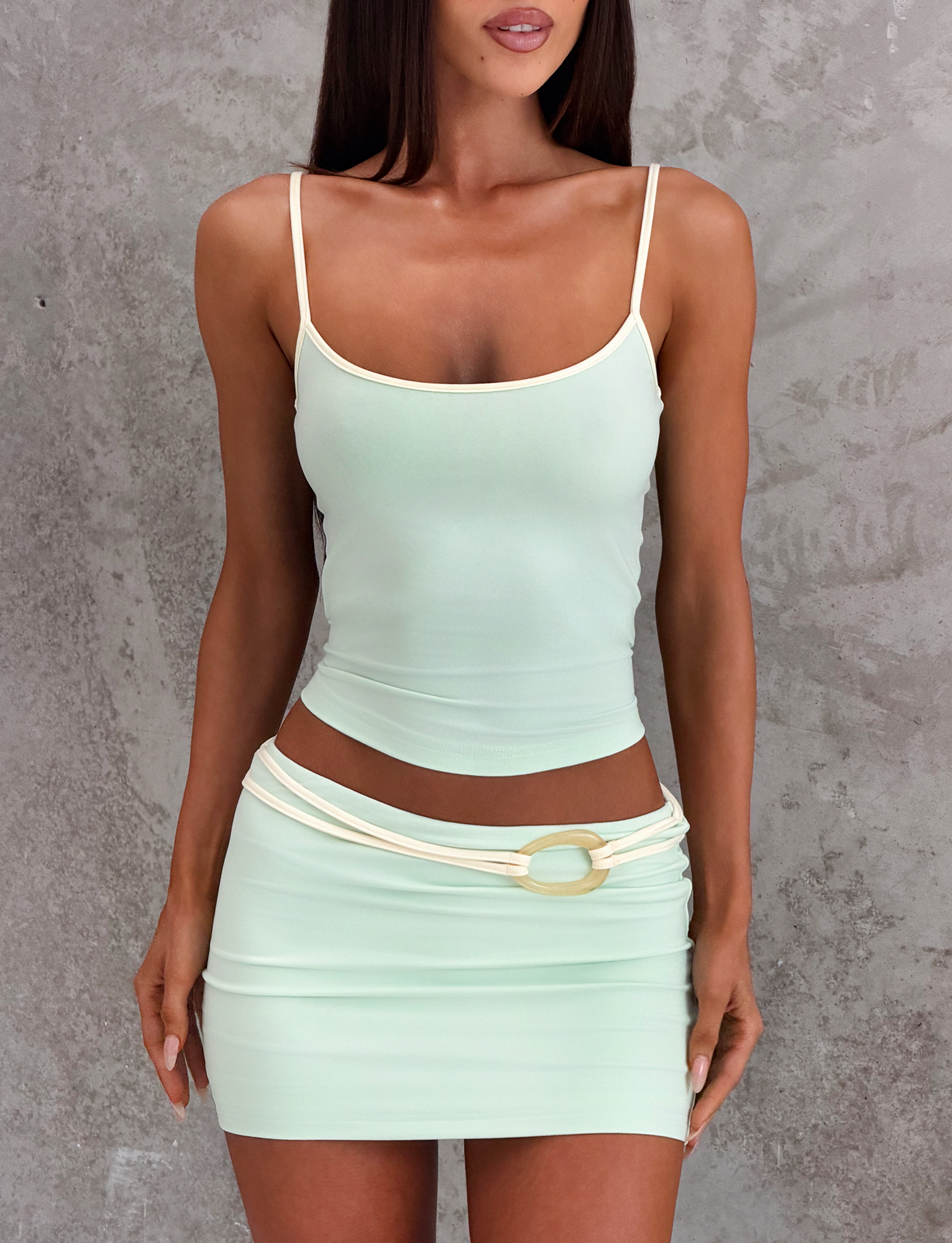 GREER MINI SKIRT - MINT GREEN - Image 3