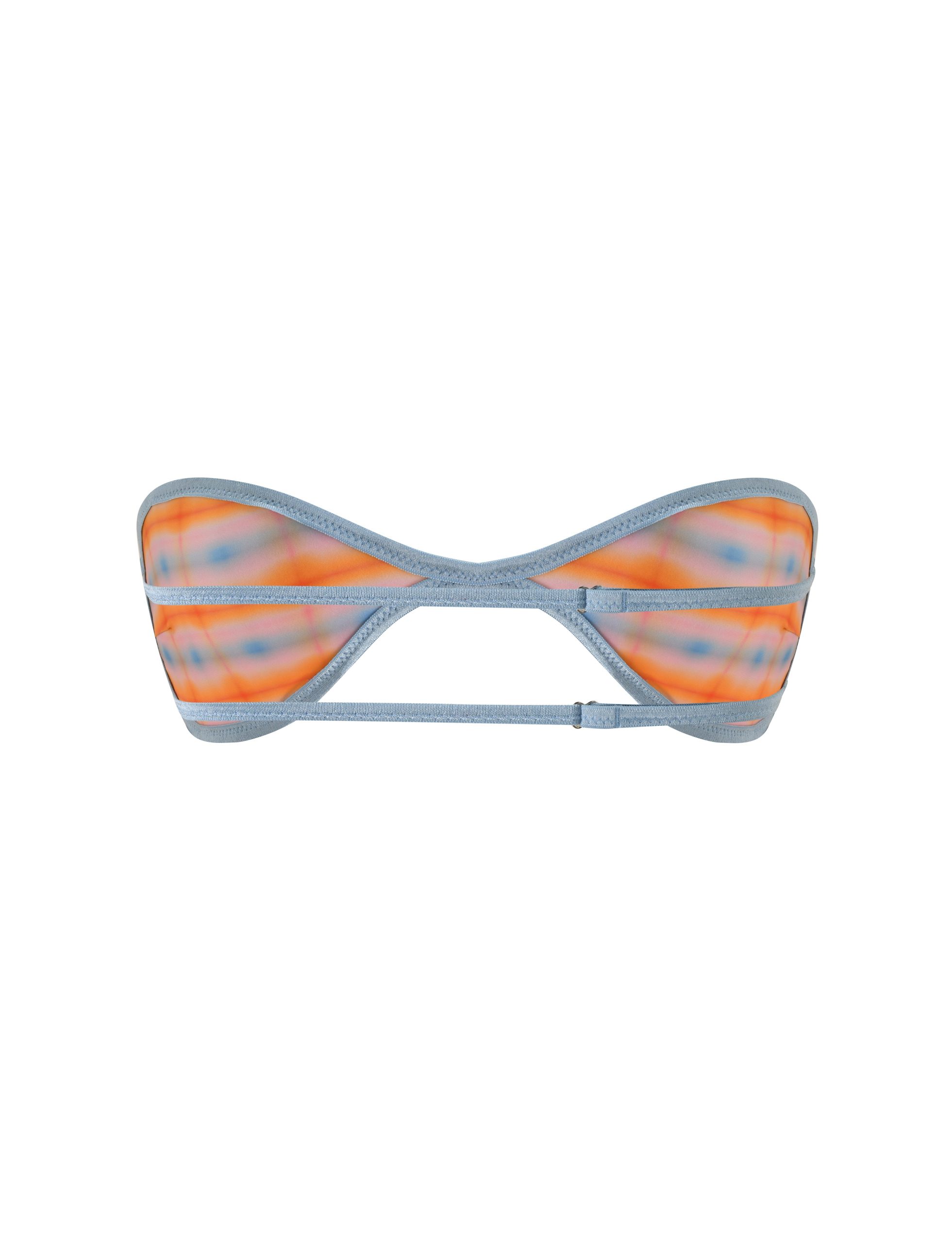 EMERSON REVERSIBLE BIKINI TOP - ORANGE AND BLUE PLAID OMBRE PRINT - Image 10