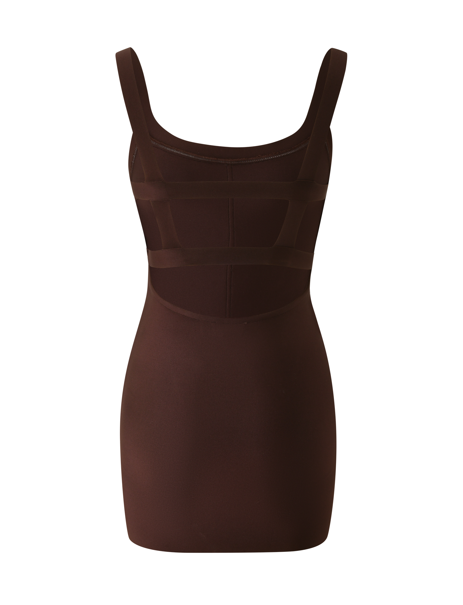 EVA BANDAGE MINI DRESS - CHOCOLATE BROWN - Image 7