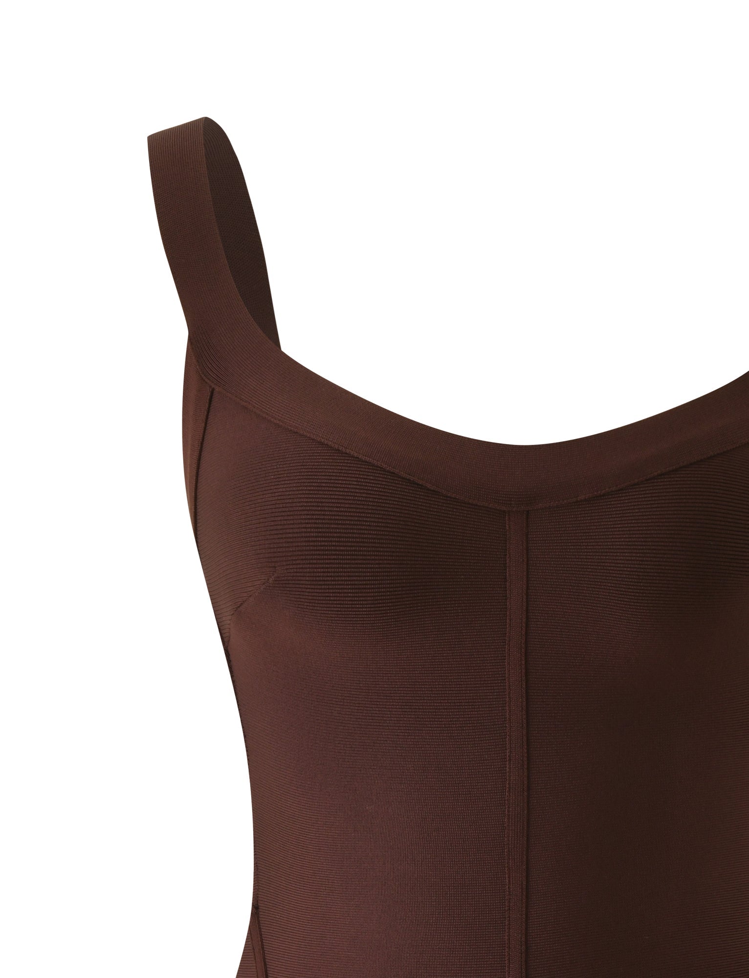 EVA BANDAGE MINI DRESS - CHOCOLATE BROWN - Image 8