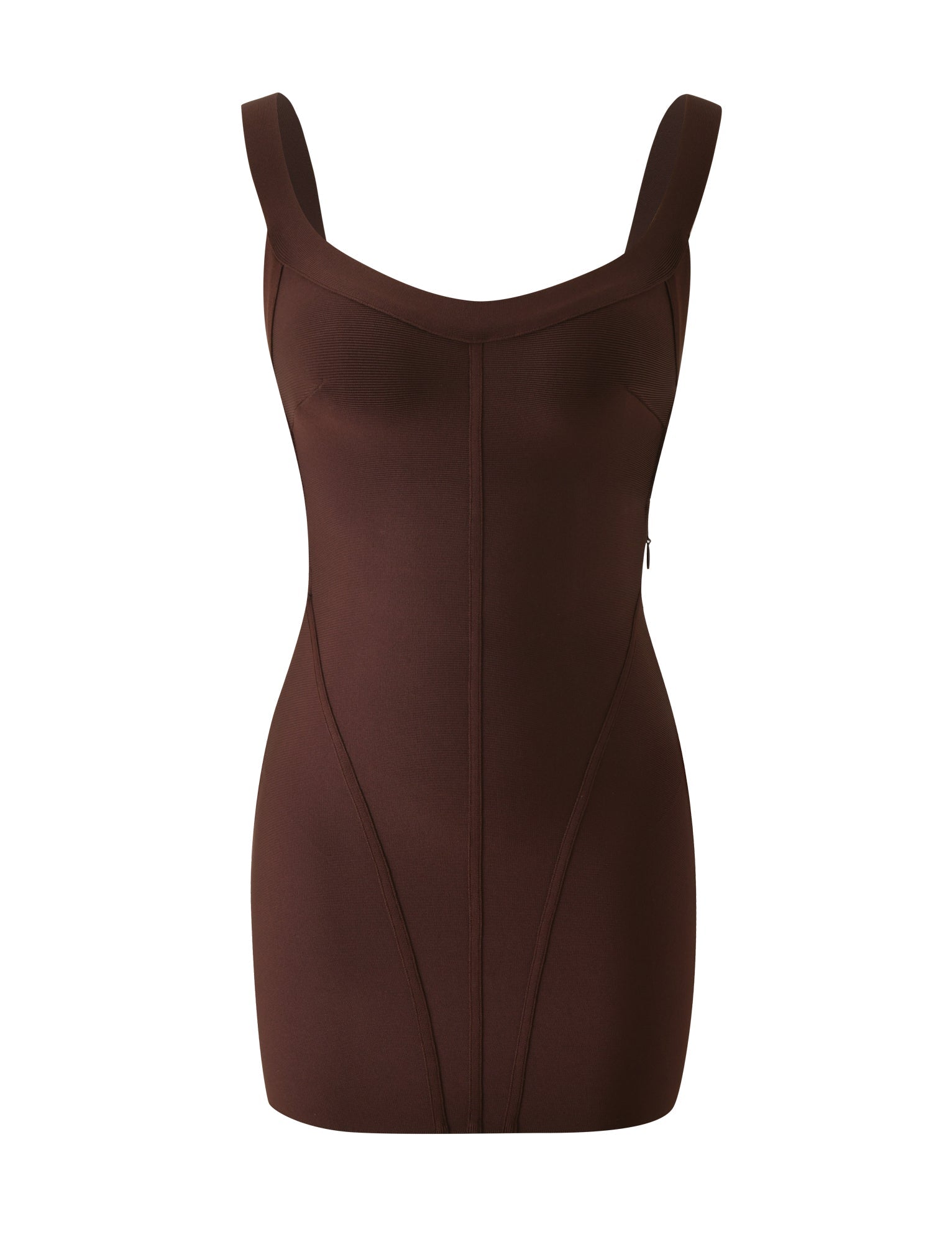 EVA BANDAGE MINI DRESS - CHOCOLATE BROWN - Image 6