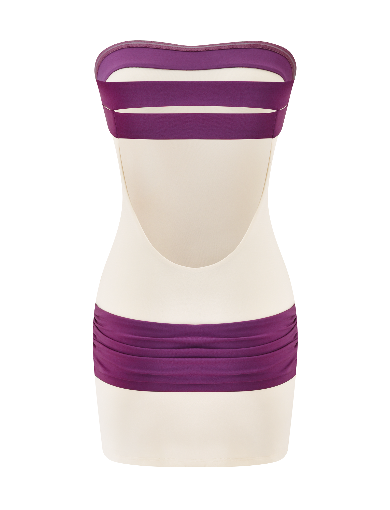 EOS MINI DRESS - CREAM AND DUSTY LILAC - Image 8