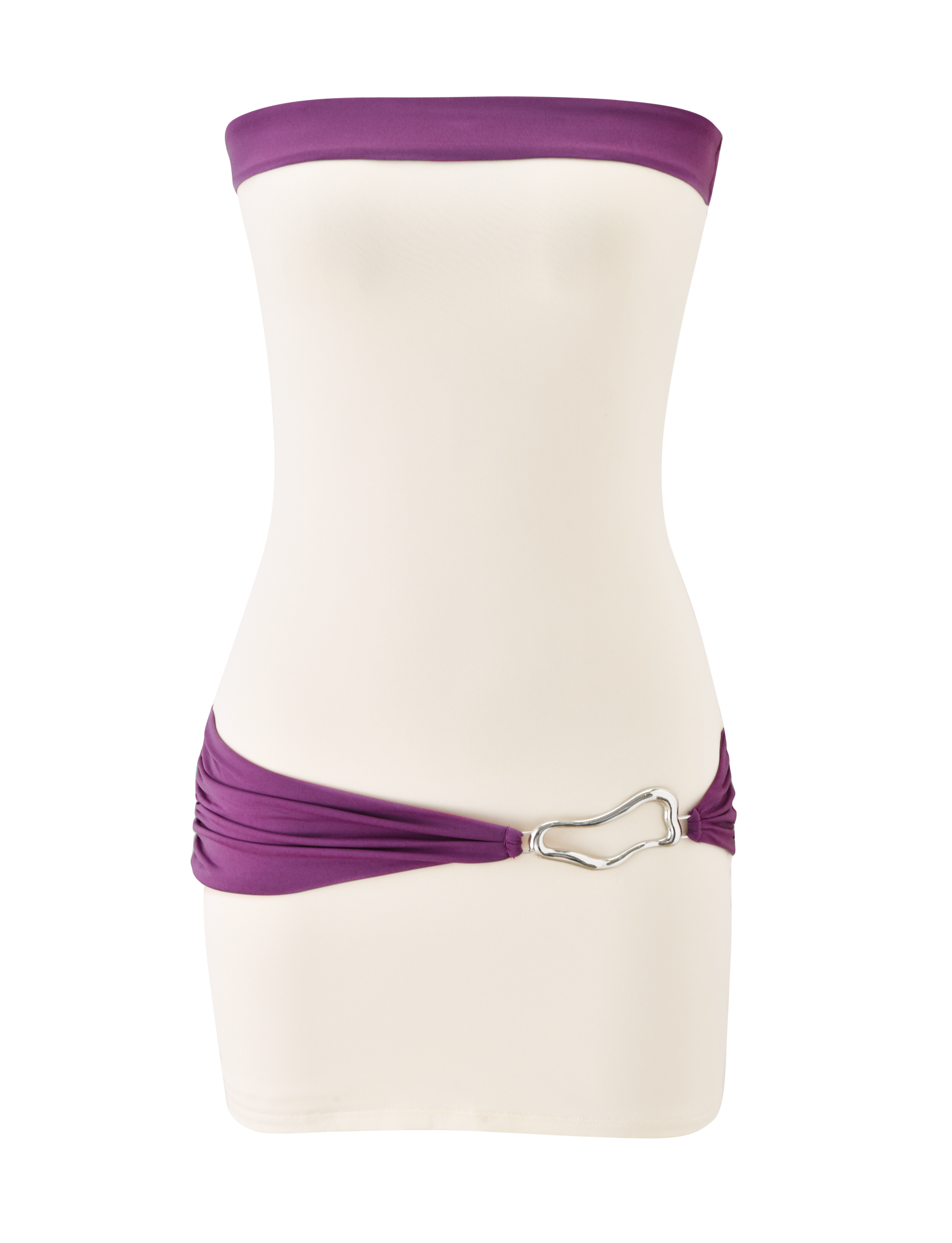 EOS MINI DRESS - CREAM AND DUSTY LILAC - Image 7