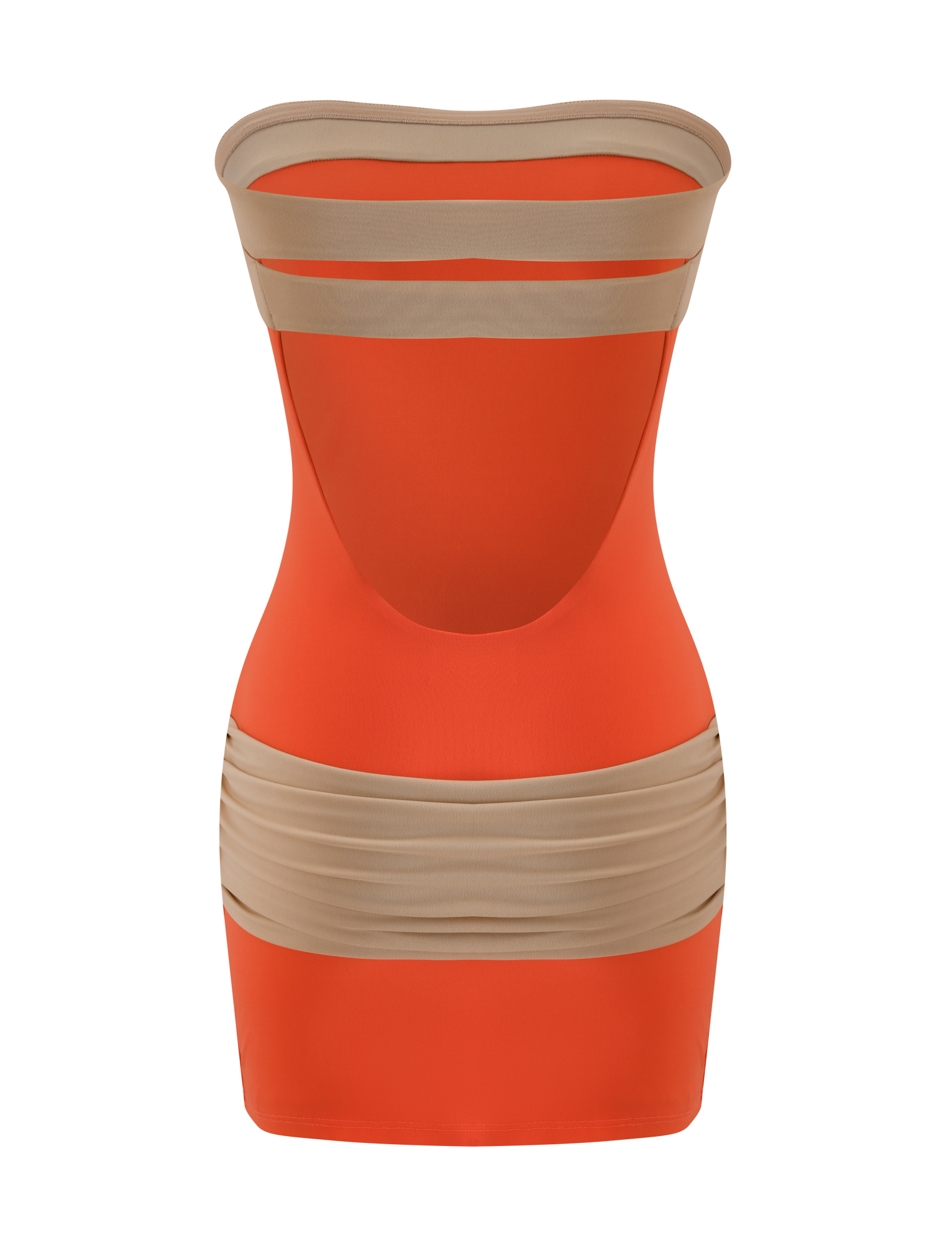 EOS MINI DRESS - PERSIMMON AND TAUPE - Image 9