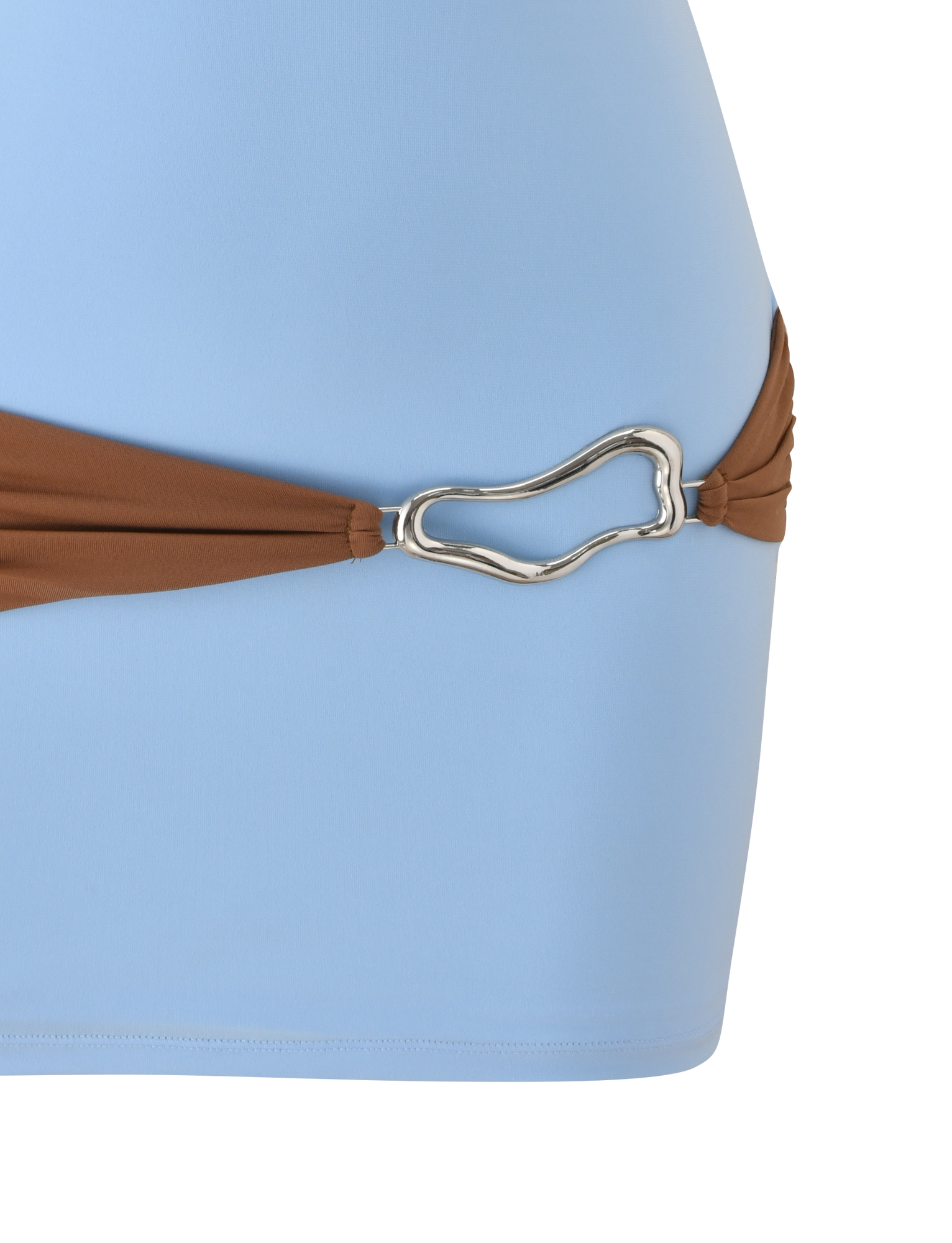 EOS MINI DRESS - SOFT BLUE AND MOCHA - Image 10