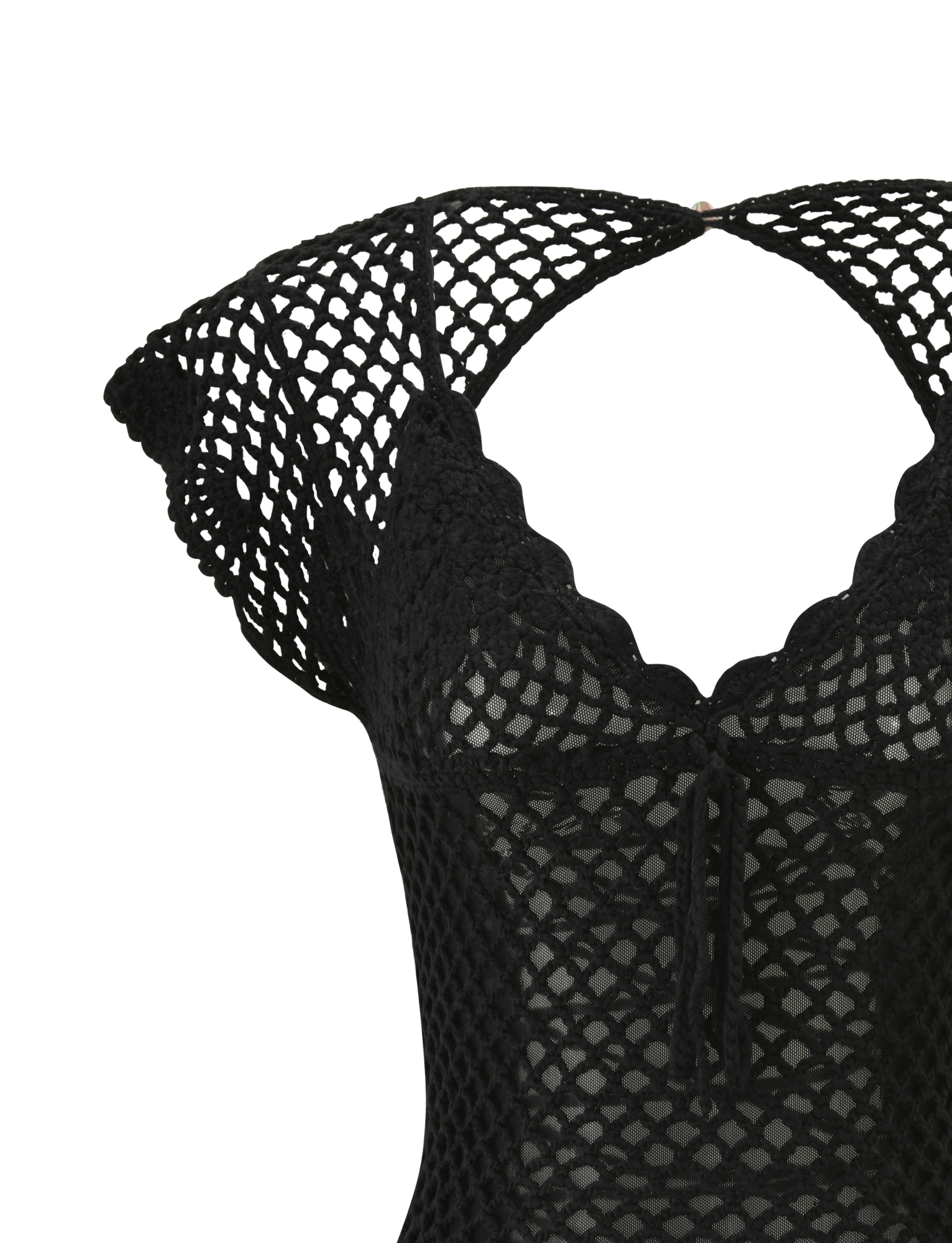 SASHA CROCHET MINI DRESS - BLACK - Image 11