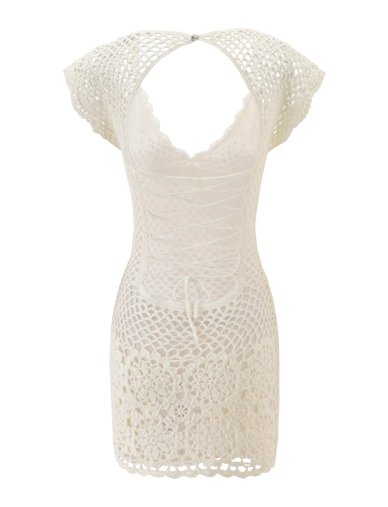 SASHA CROCHET MINI DRESS - WHITE - Image 13