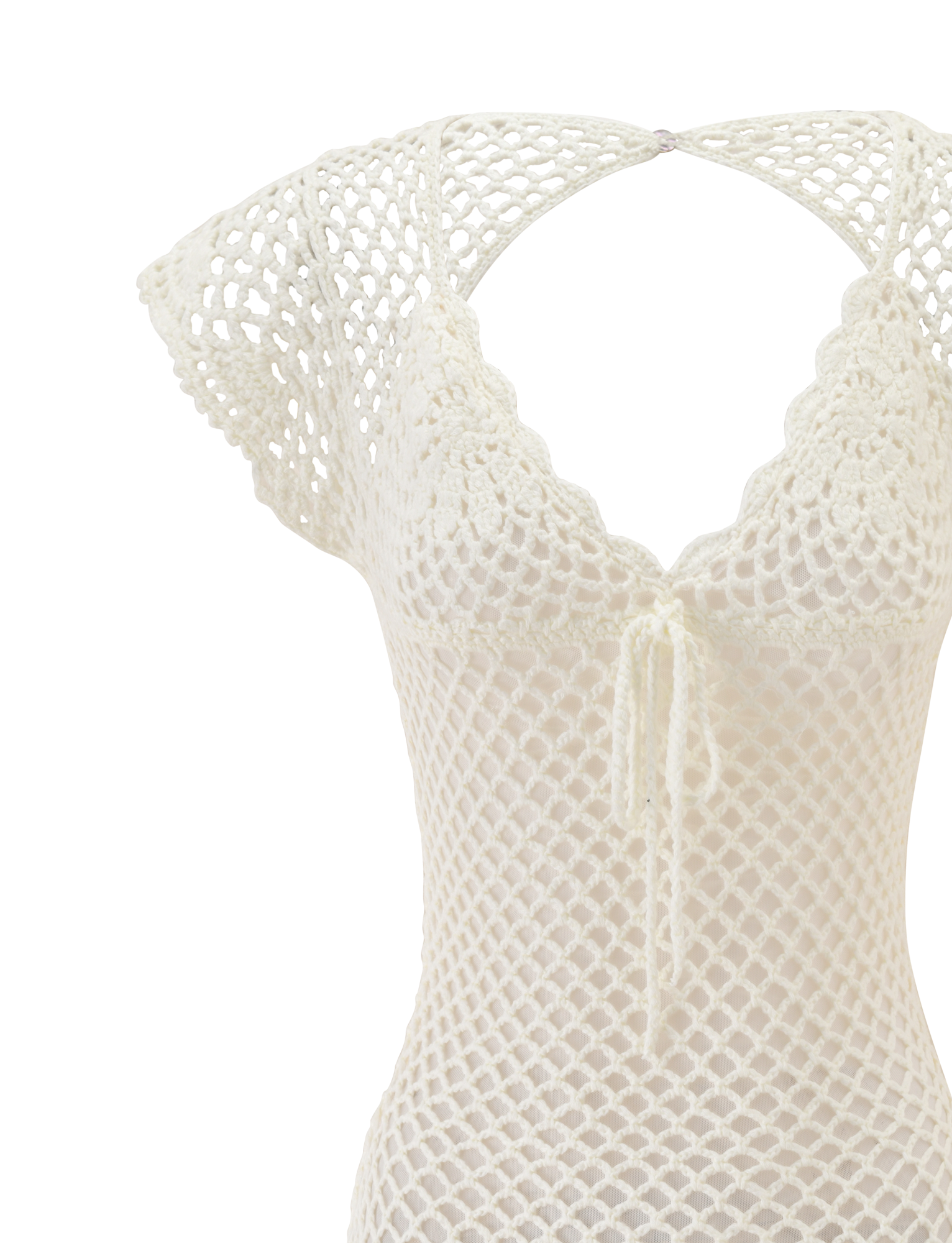 SASHA CROCHET MINI DRESS - WHITE - Image 14
