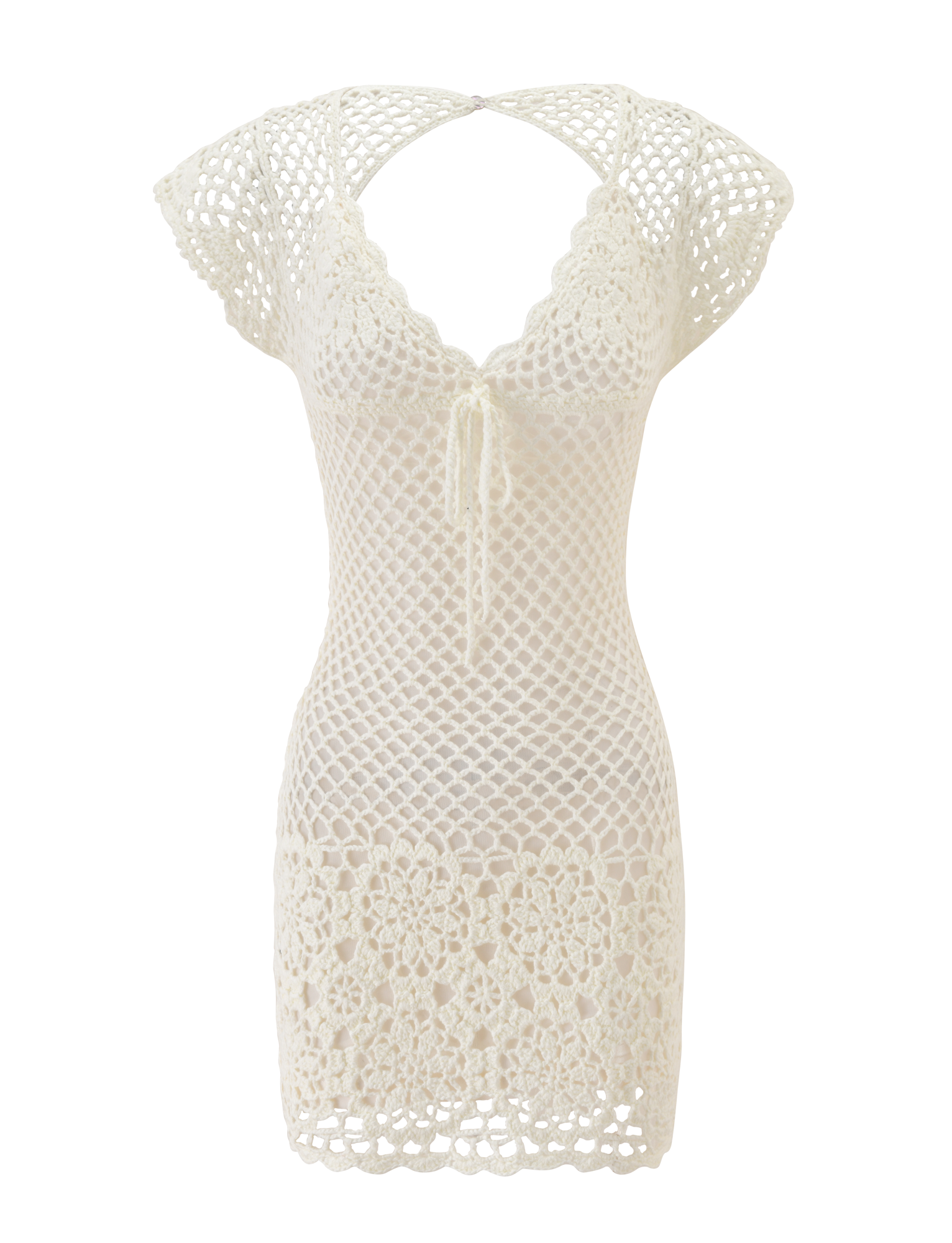 SASHA CROCHET MINI DRESS - WHITE - Image 12