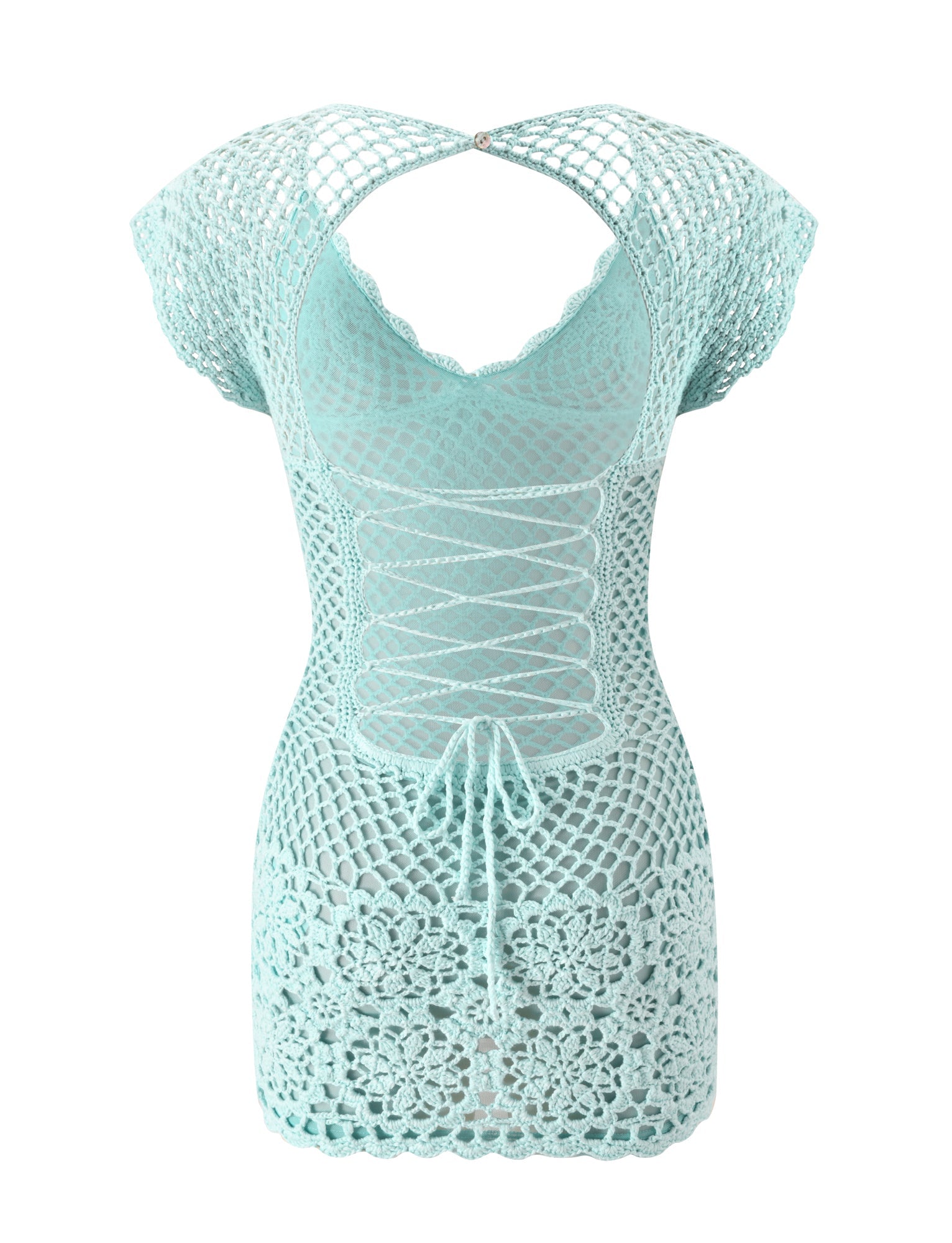 SASHA CROCHET MINI DRESS - MINT - Image 7