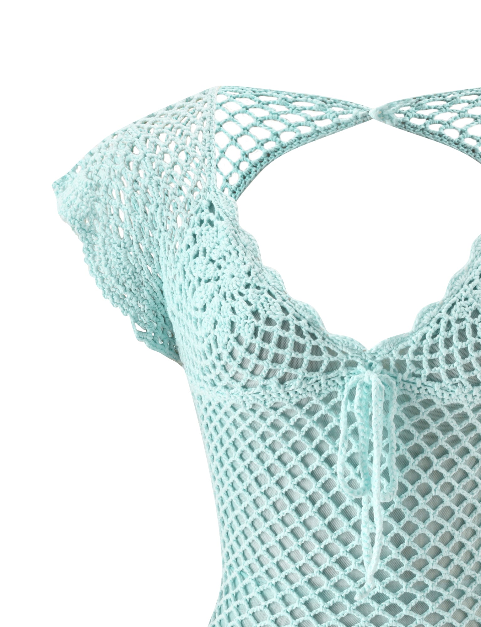 SASHA CROCHET MINI DRESS - MINT - Image 8