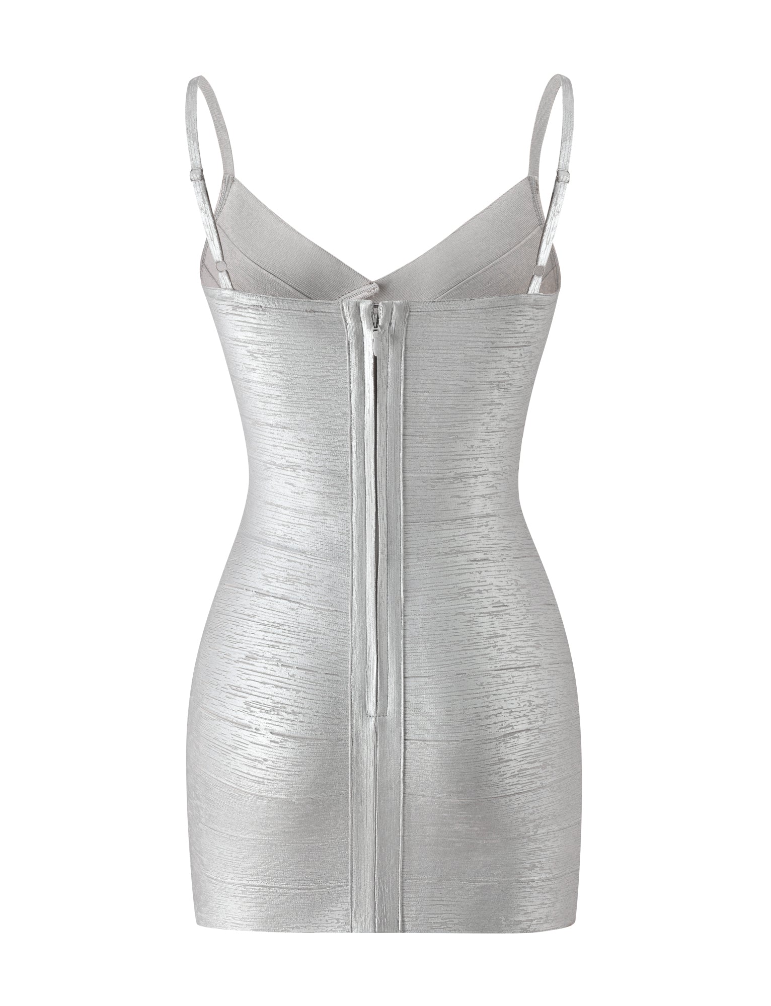 KENZA BANDAGE MINI DRESS - SILVER - Image 7