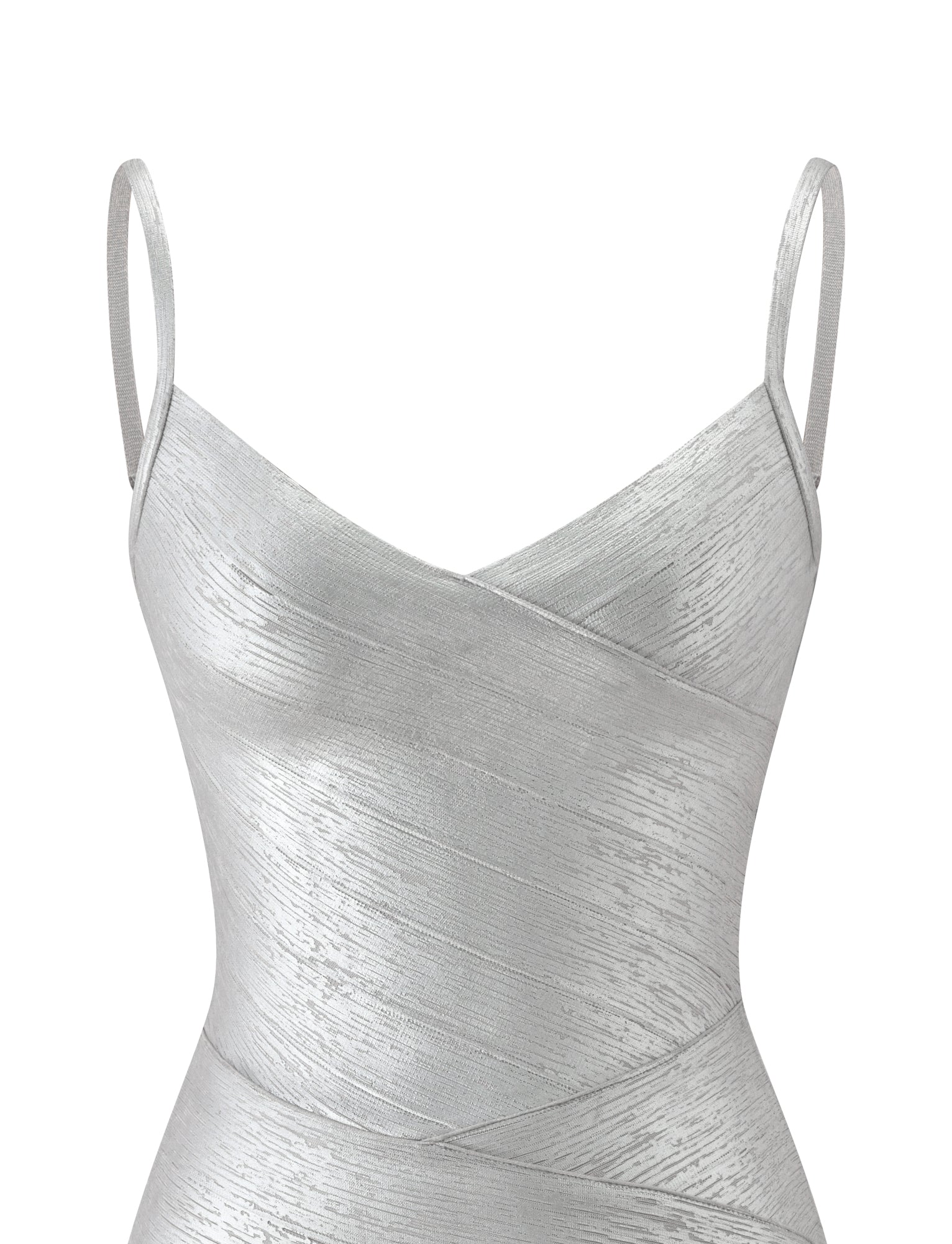 KENZA BANDAGE MINI DRESS - SILVER - Image 8