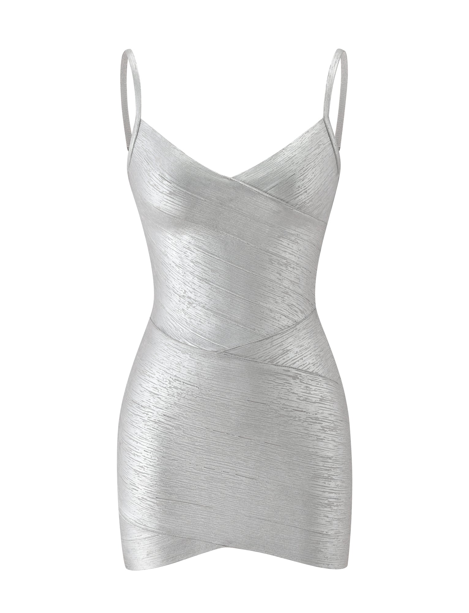 KENZA BANDAGE MINI DRESS - SILVER - Image 6