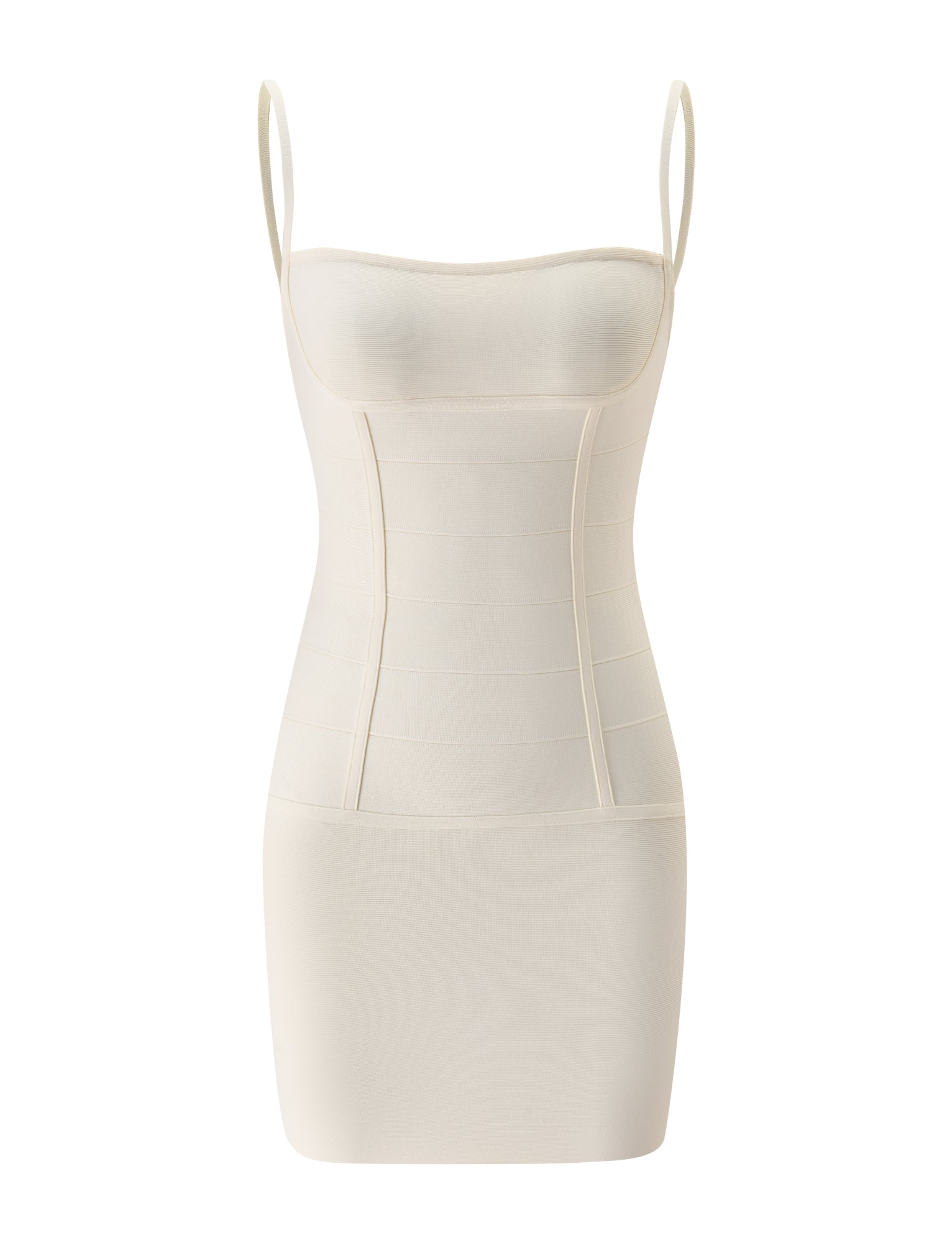 TAHNIA BANDAGE MINI DRESS - CREAM - Image 9