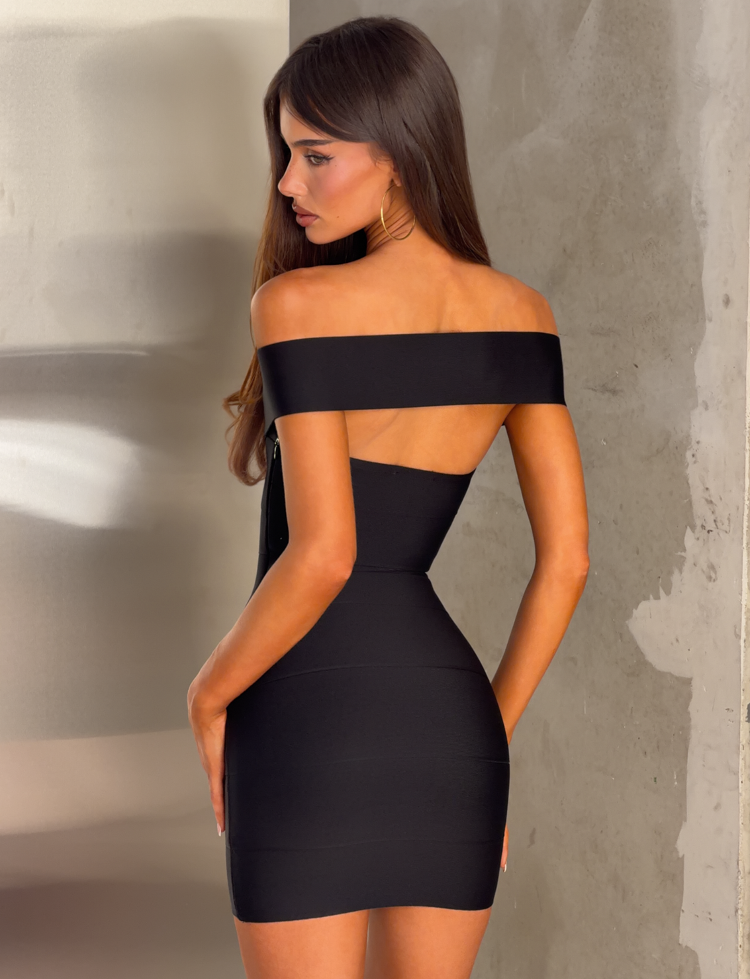 ANTONEA BANDAGE MINI DRESS - BLACK - Image 2