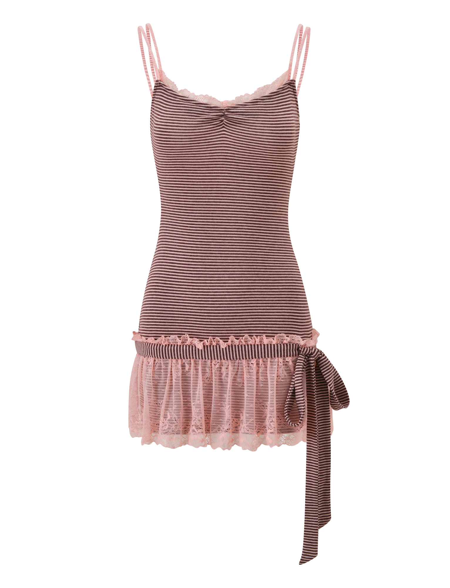 CELIA MINI DRESS - PINK AND BROWN - Image 8