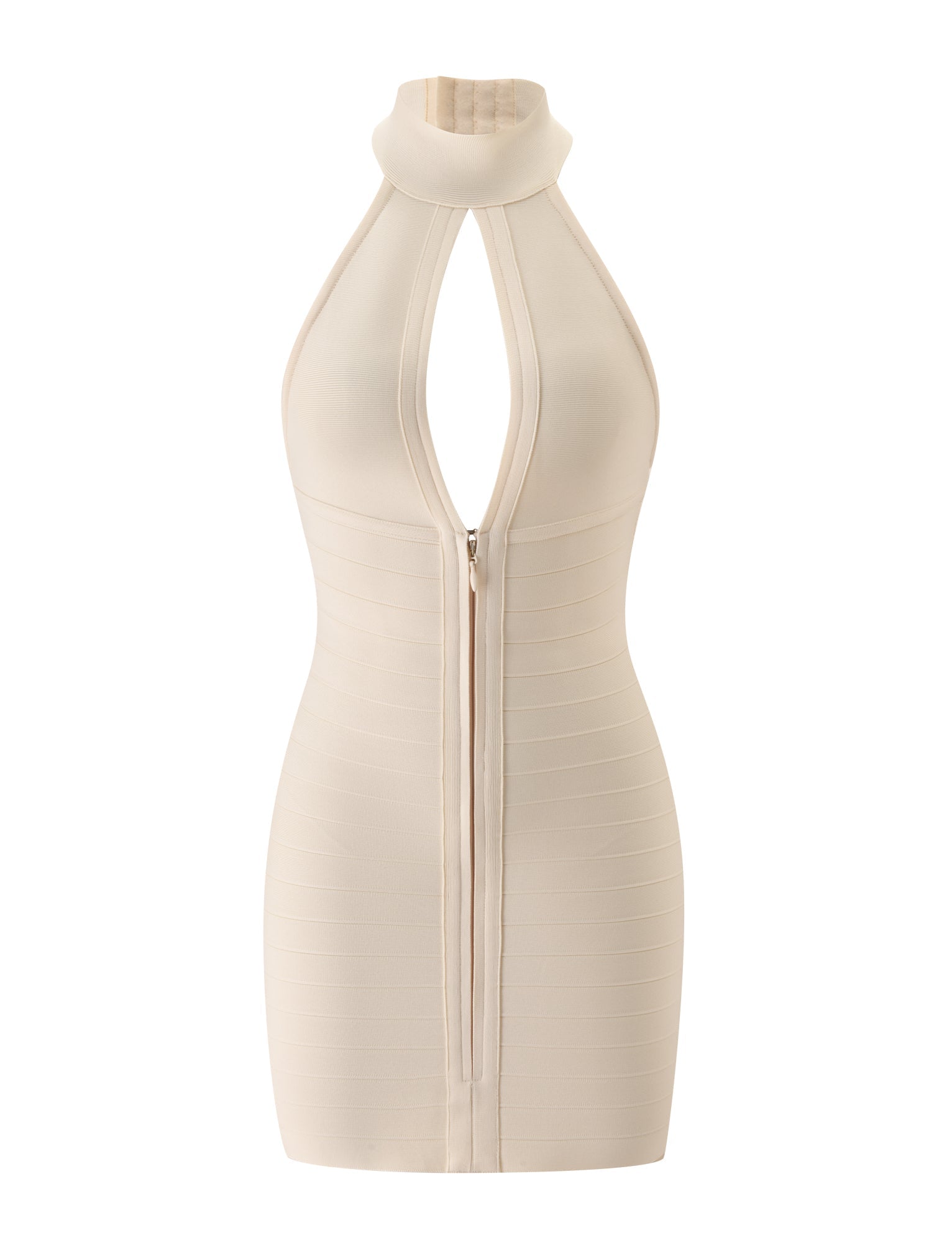 CARINA BANDAGE MINI DRESS - CREAM - Image 8