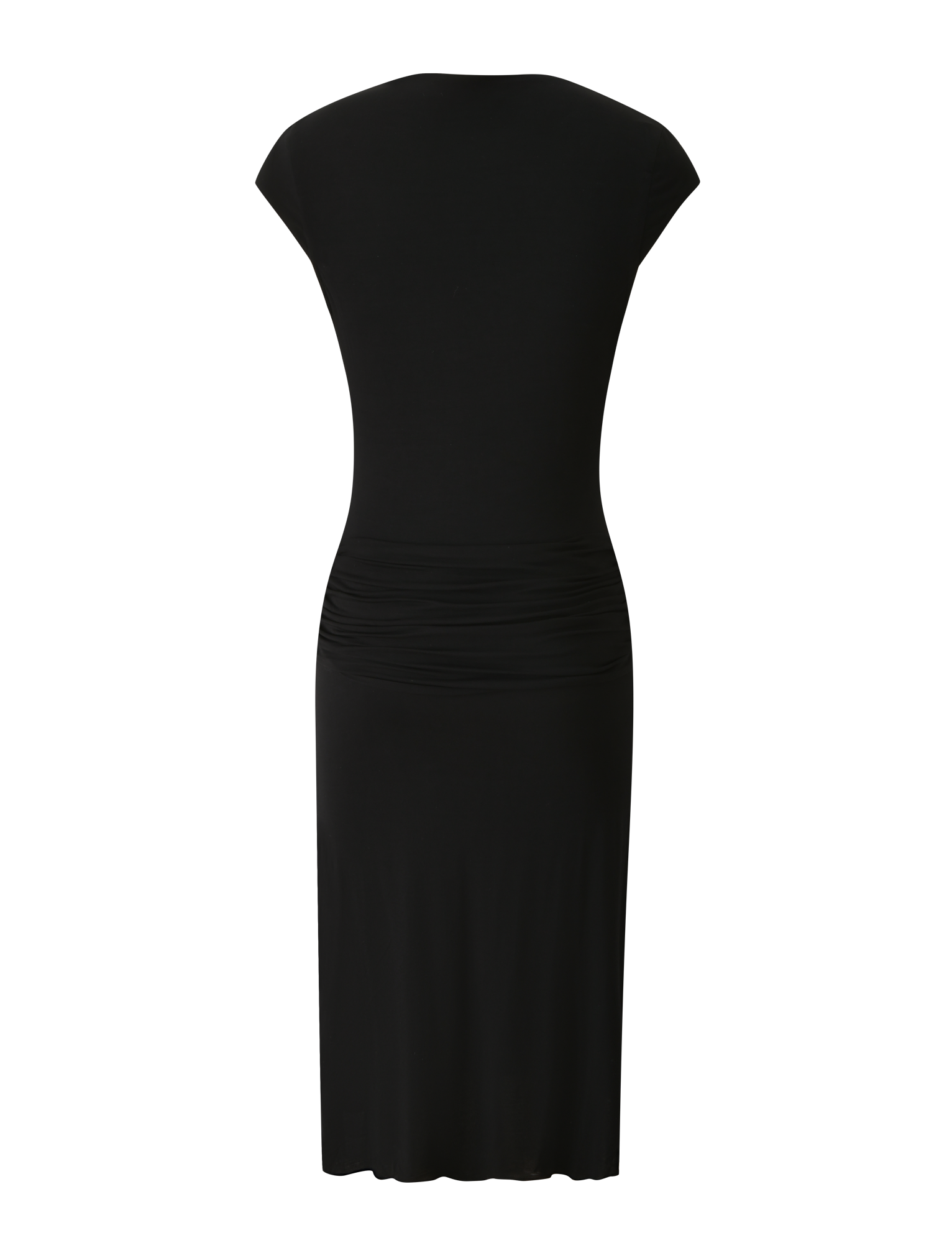 ARIELLA PLUNGE MIDI DRESS - BLACK - Image 7