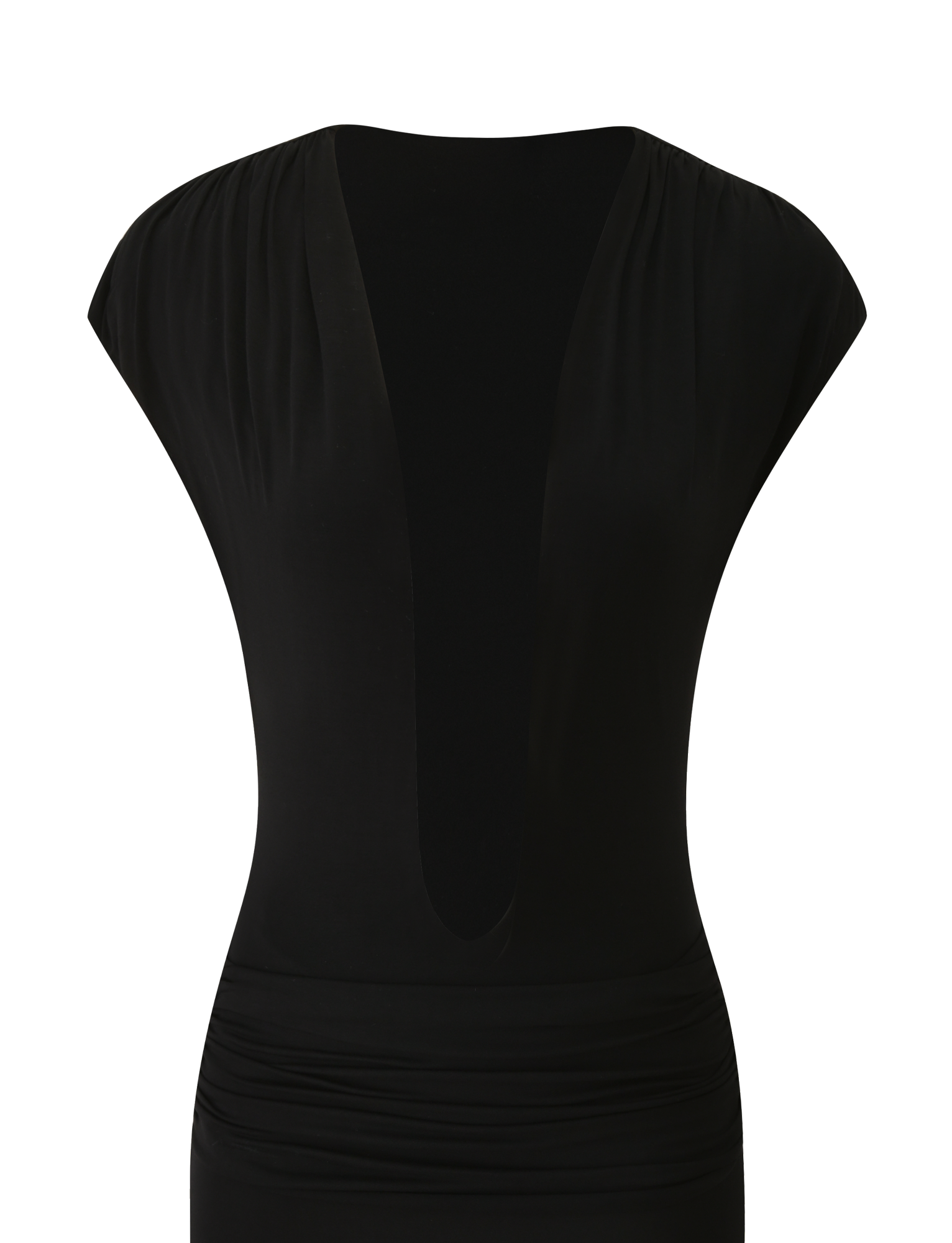 ARIELLA PLUNGE MIDI DRESS - BLACK - Image 8