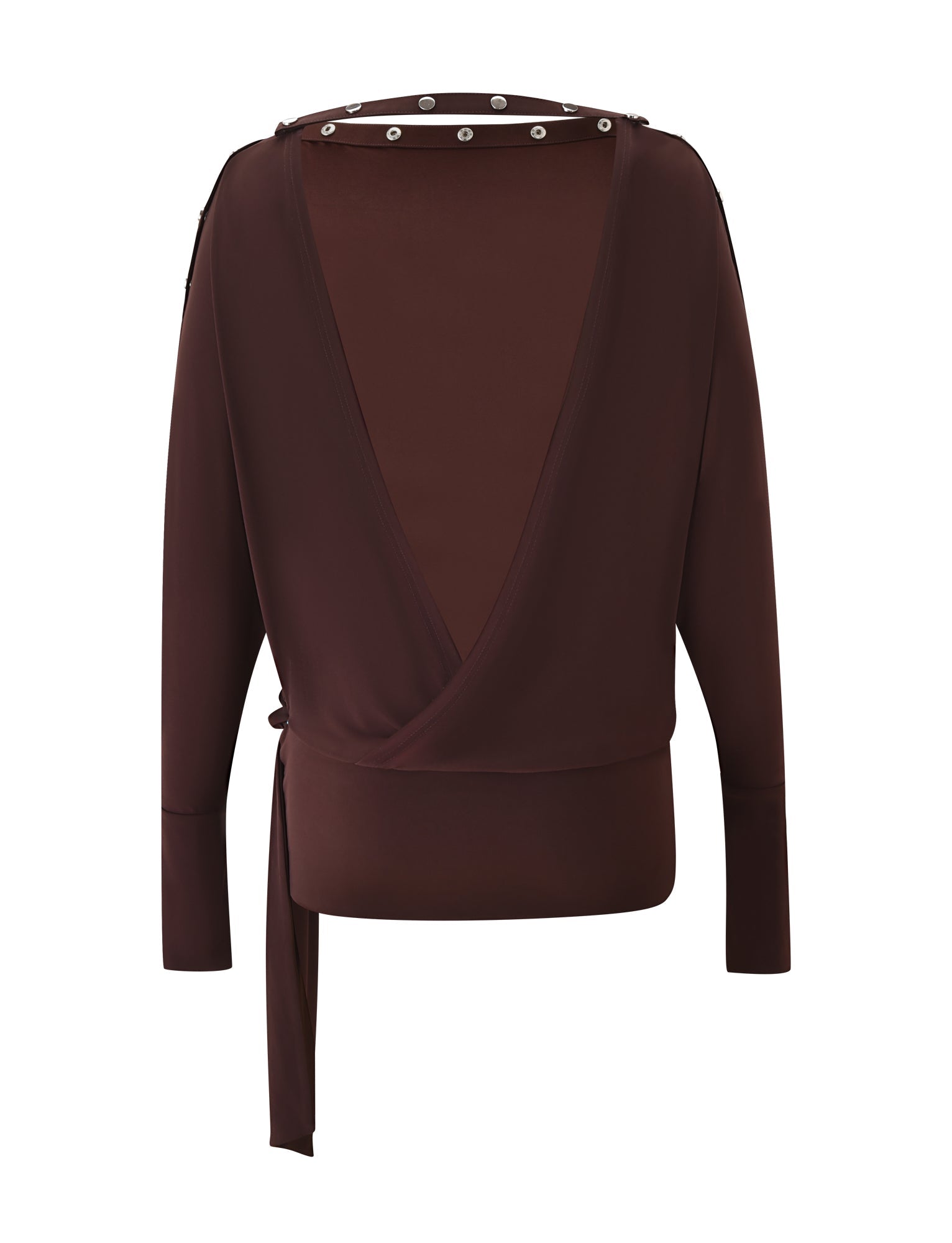 RAVENNA LONG SLEEVE MINI DRESS - DARK CHOCOLATE - Image 9