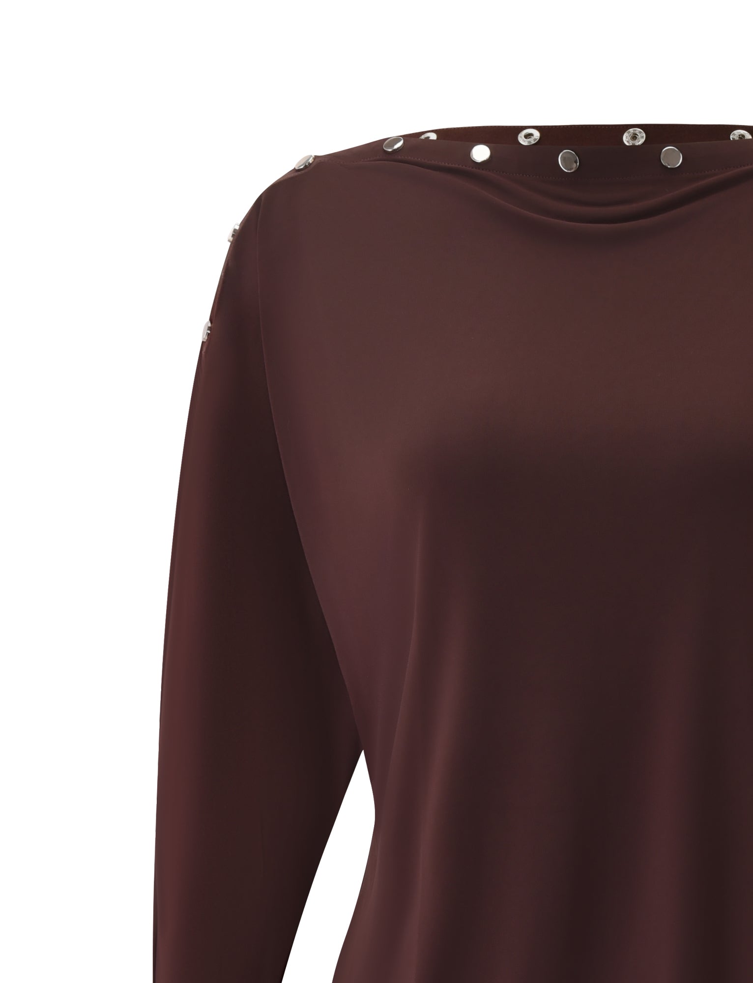 RAVENNA LONG SLEEVE MINI DRESS - DARK CHOCOLATE - Image 10