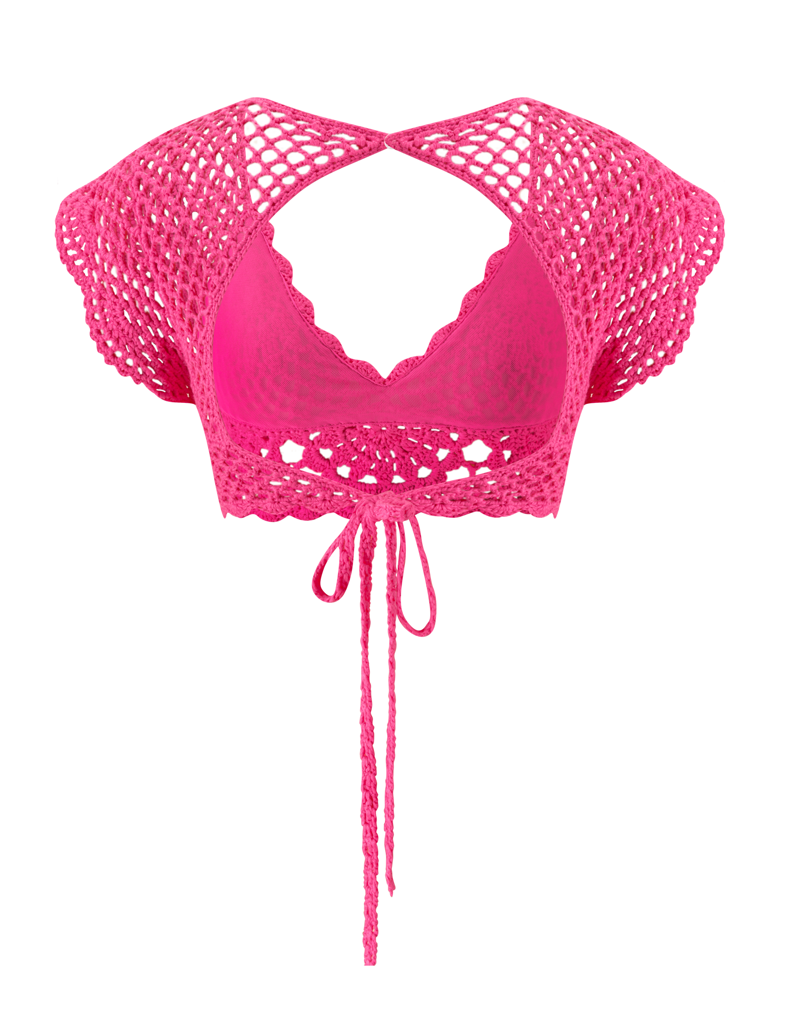 SASHA CROCHET CROP TOP - HOT PINK - Image 7
