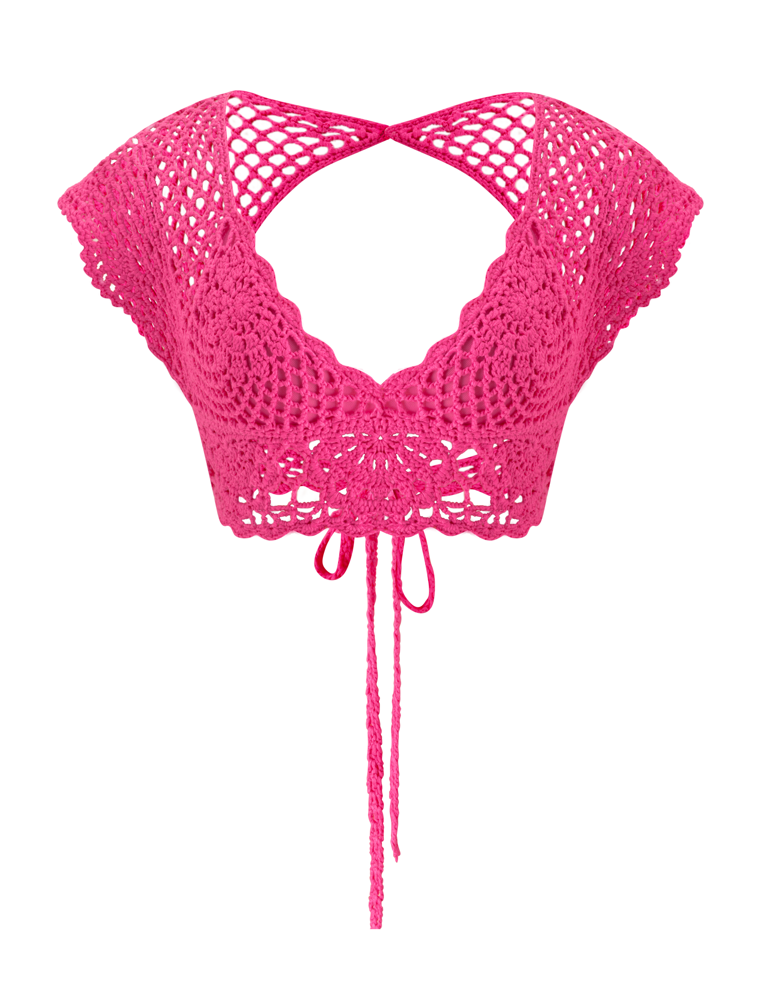 SASHA CROCHET CROP TOP - HOT PINK - Image 6