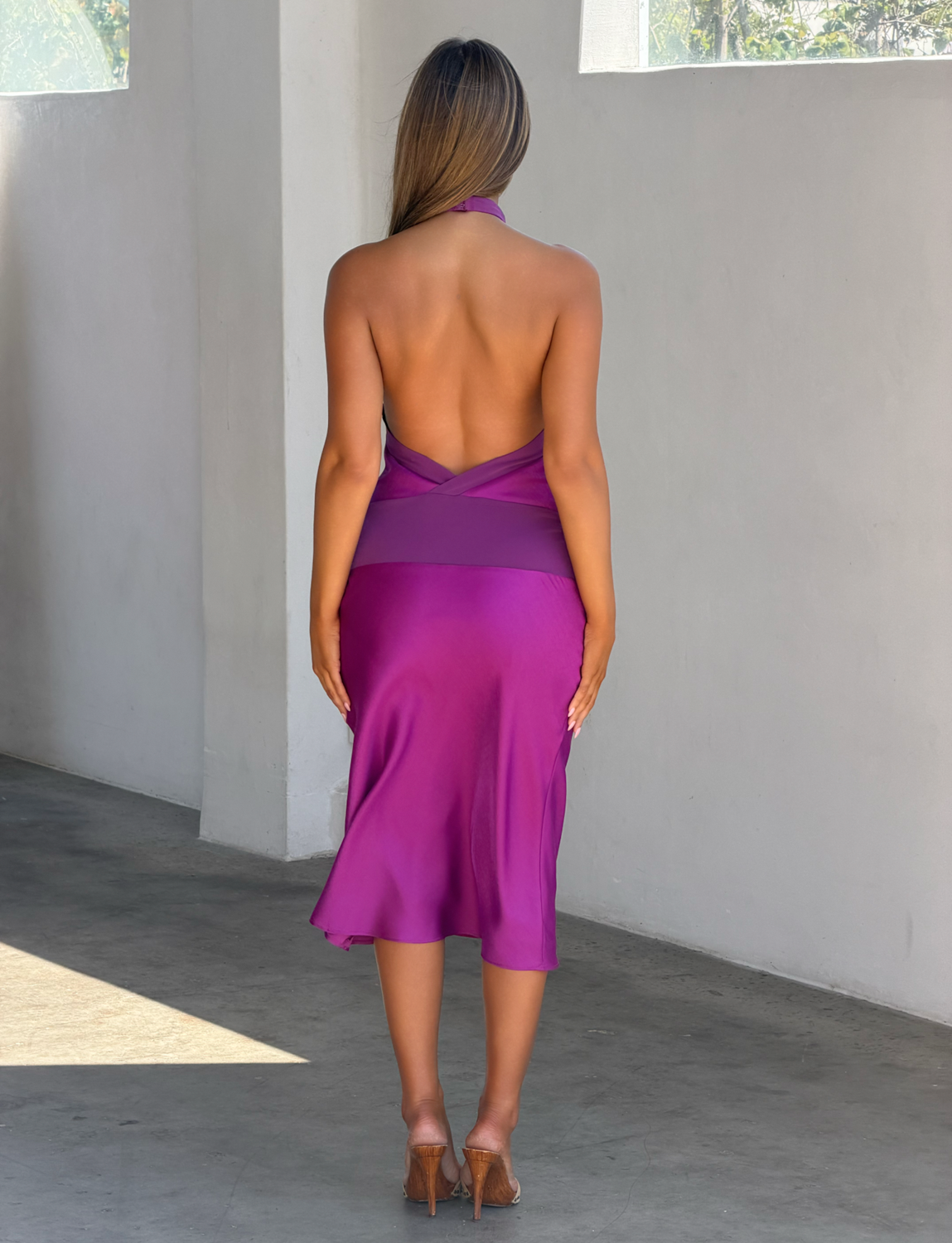 ZAYA MIDI DRESS - MULBERRY - Image 4