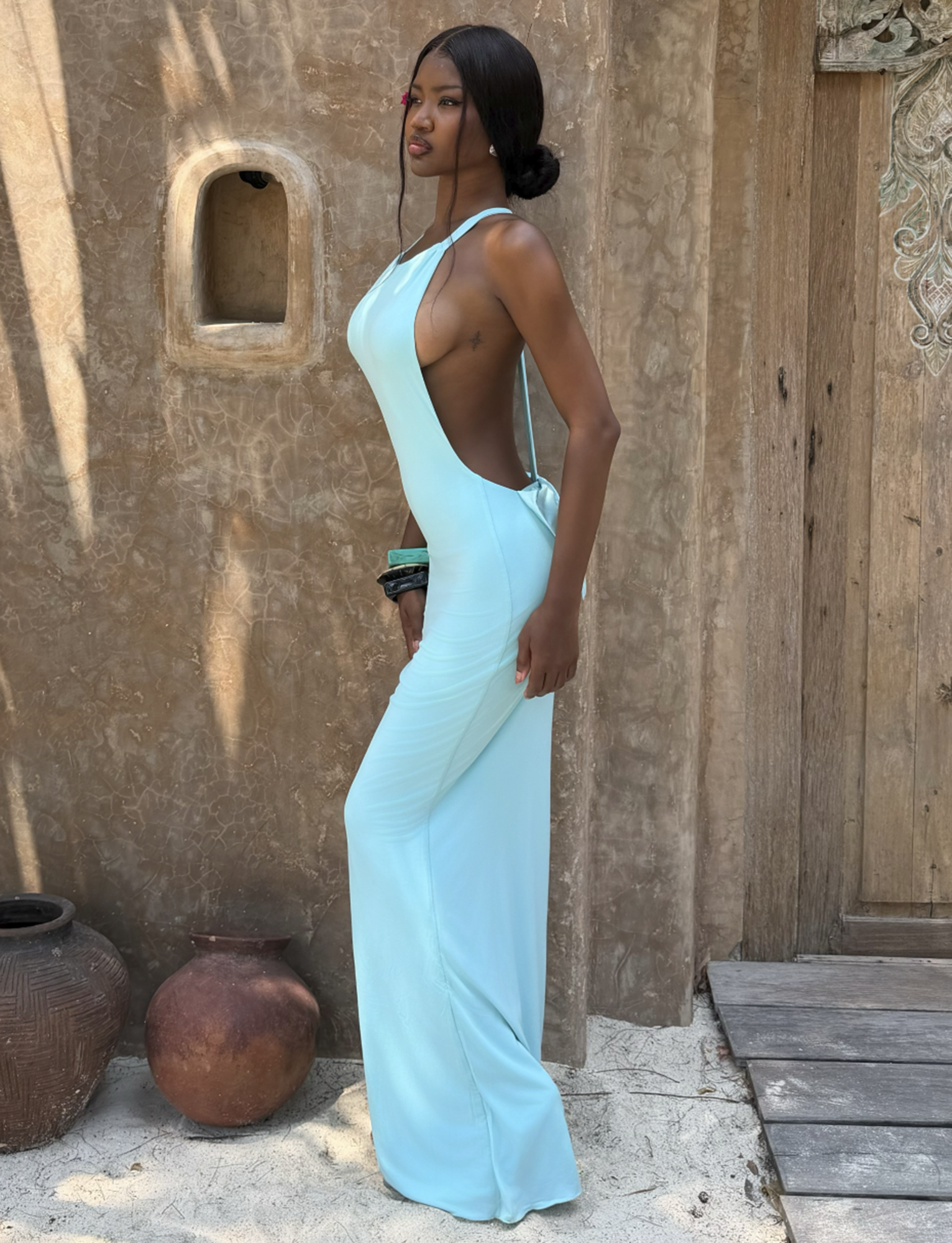 RONI MAXI DRESS - AQUA