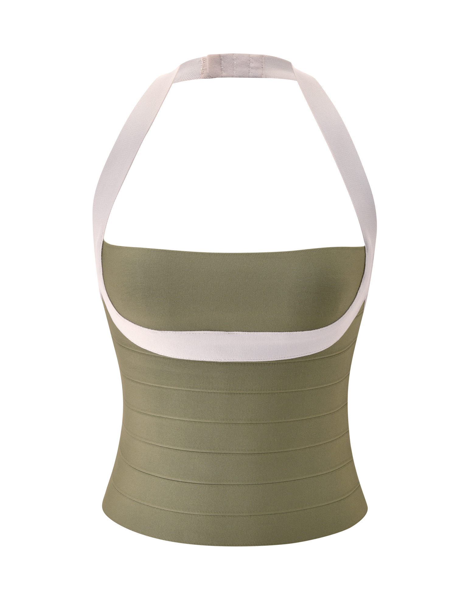 ELEANOR BANDAGE TOP - OLIVE AND IVORY - Image 8
