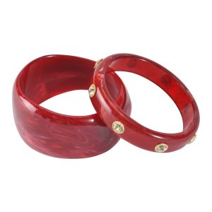 COLE BANGLE SET - DEEP RED