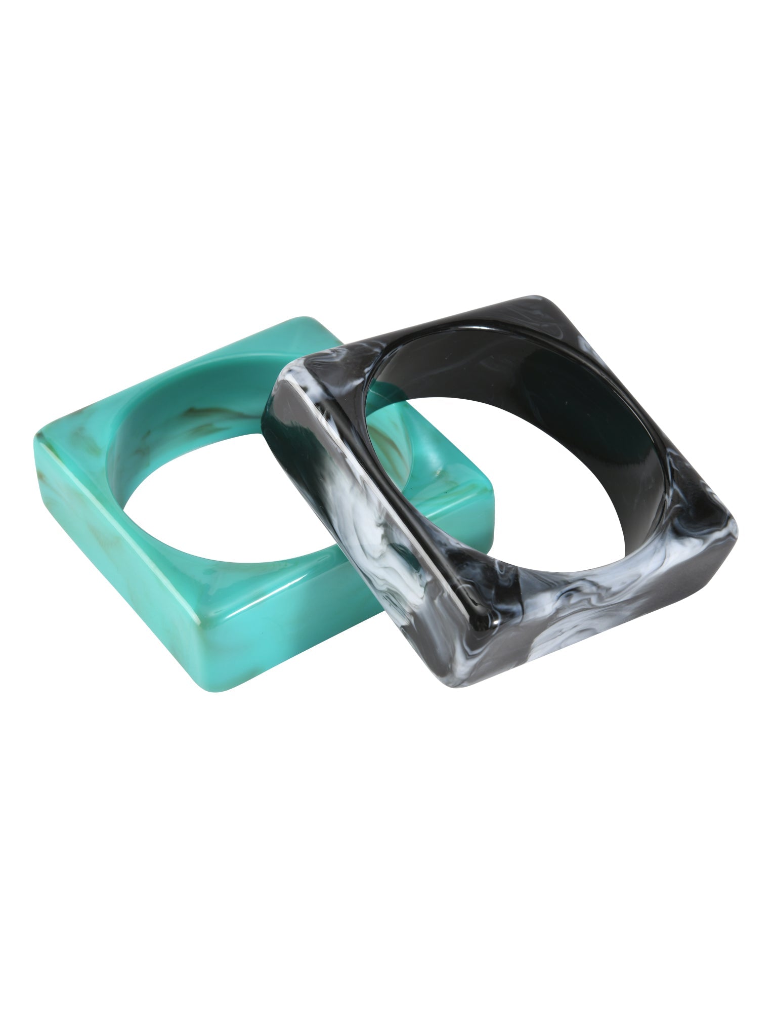 AUGIE BANGLE SET - EMERALD AND BLACK
