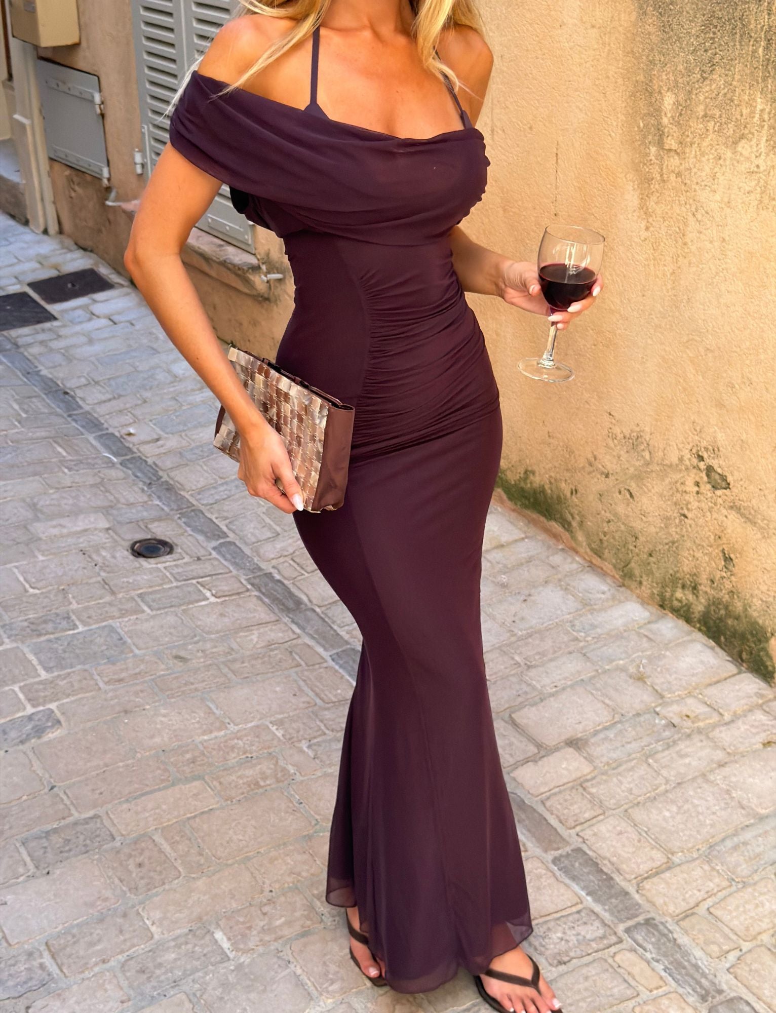 NOEMI MAXI DRESS - DEEP PLUM - Image 3